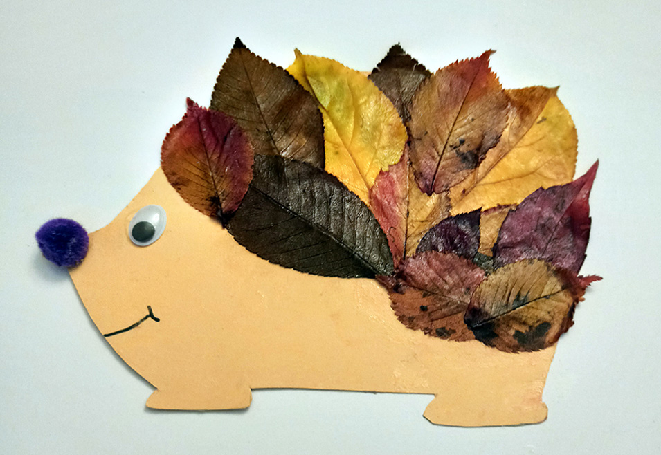 Free Printable Hedgehog Leaf Craft Template